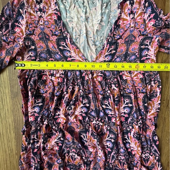 Free People Floral Top Tunic Blouse Women’s Sz‎ S Boho Artsy Festival 70’s - Picture 5 of 7